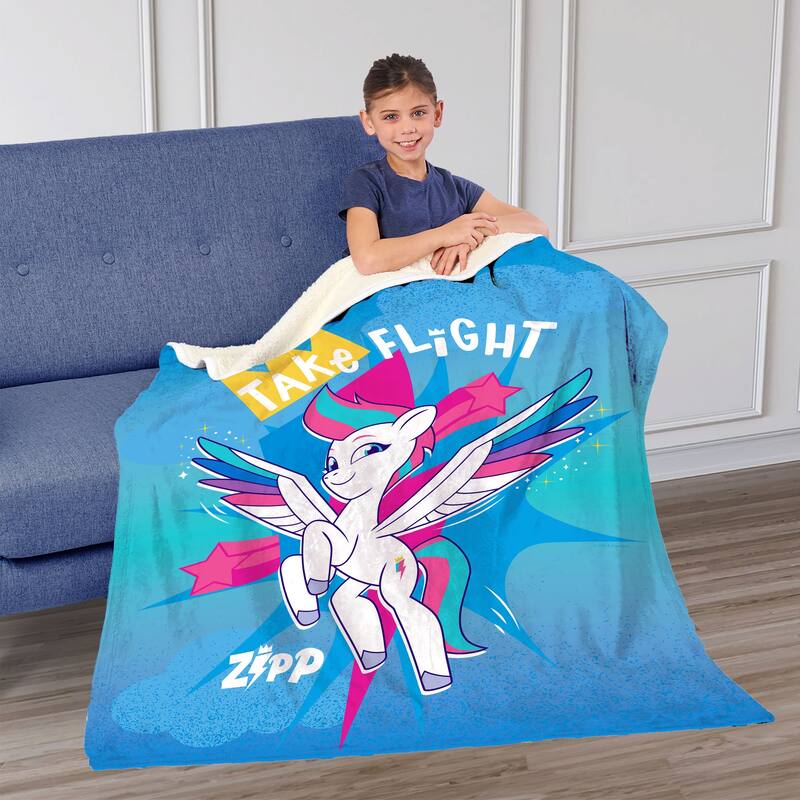 Hasbro My Little Pony Silk Touch Sherpa Throw Blanket
