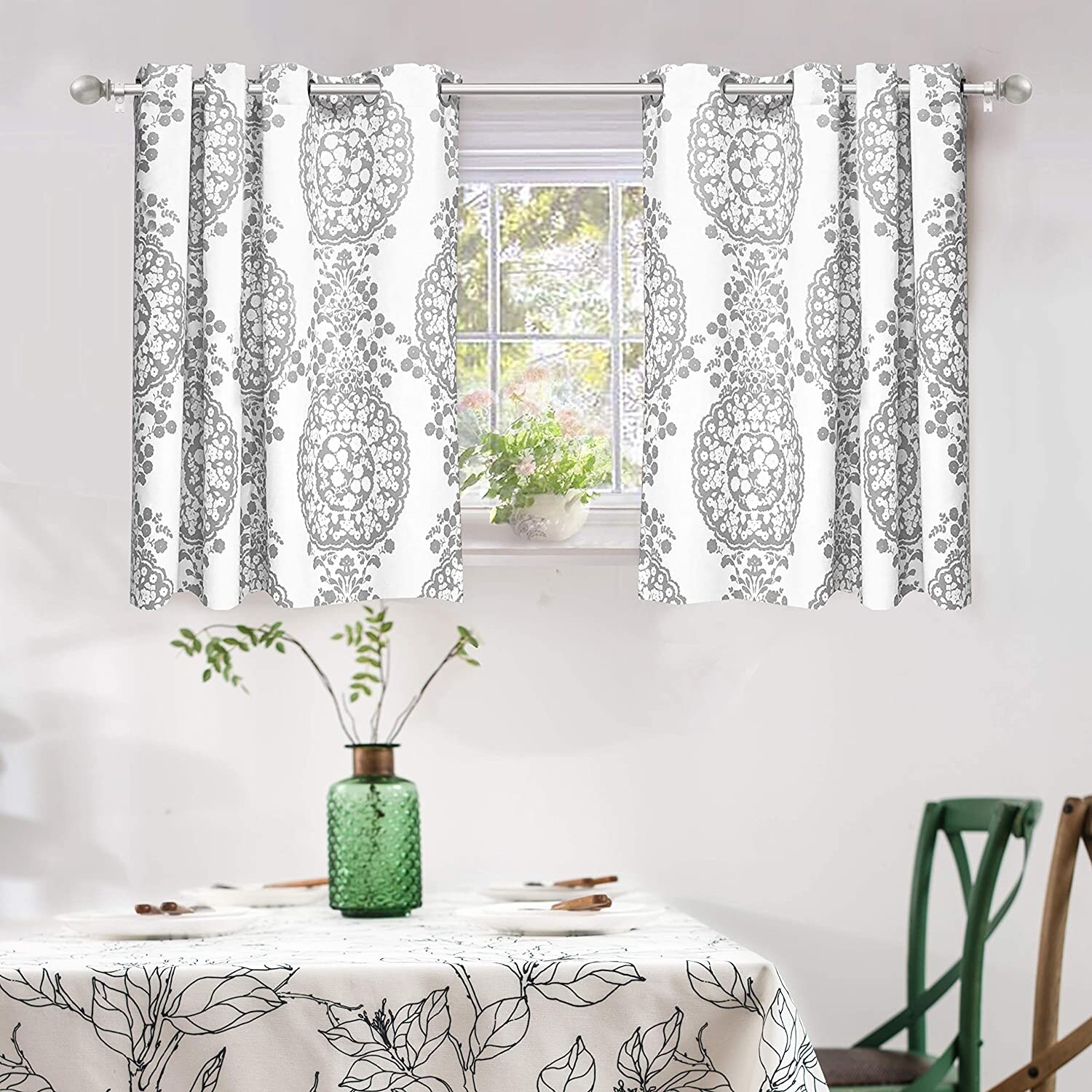 Adam White Color Set of 2 Panels Drapes Thermal Blackout Noise Reduce 100%  privacy Window Curtain Grommets Home Décor 63 Long 