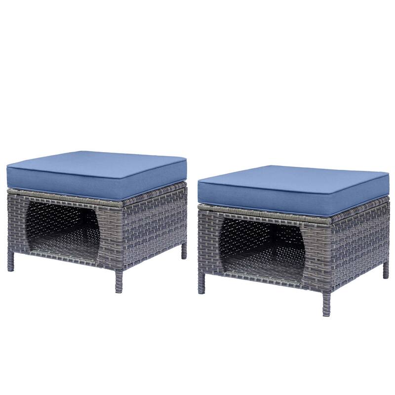 High Back Rattan Wicker Outdoor Patio Conversation Swivel chairs Sets