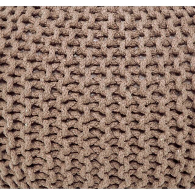 AANNY Designs Lychee Knitted Cotton Round Pouf Ottoman