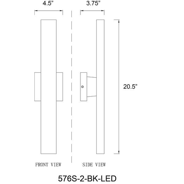 Edge 2 Light Outdoor Wall Sconce - Black