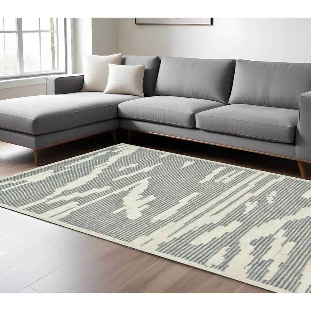 HomeRoots Abstract Lodge Rectangle Area Rug