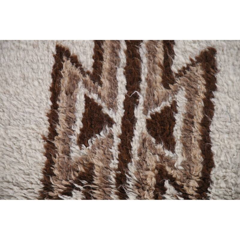 Natural Dye Geometric Anatolian Runner Rug Hand-knotted Wool Carpet - 3'0"x 12'6"