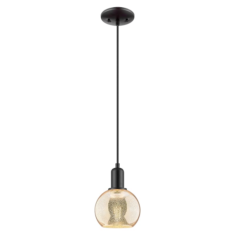 Innovations Lighting Endless Possibilities Arcadia - Athens - 1 Light 6" Cord Hung Mini Pendant - Mercury/Matte Black