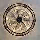 preview thumbnail 63 of 191, 16.5"/18.5"/20"/23.6"/24"/28" Vintage Distressed White Low Profile Caged Ceiling Fan with Light and Remote (7/6/5/3-Blade)