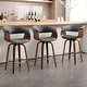 preview thumbnail 83 of 186, 26"/29" Faux Leather Swivel Bar Stools, Wood Counter Stool