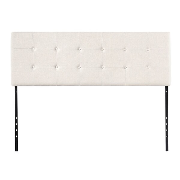 Costway Queen & Full Size Linen Fabric Upholstered Headboard Height Adjustable Beige