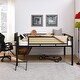 preview thumbnail 25 of 37, Metal Loft Bed with Desk, Rattan Loft Bed Frame with Hanging Storage