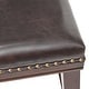 preview thumbnail 10 of 18, Kimi Contemporary Upholstered Saddle Barstool with Nailhead Trim (Set of 2) by Christopher Knight Home