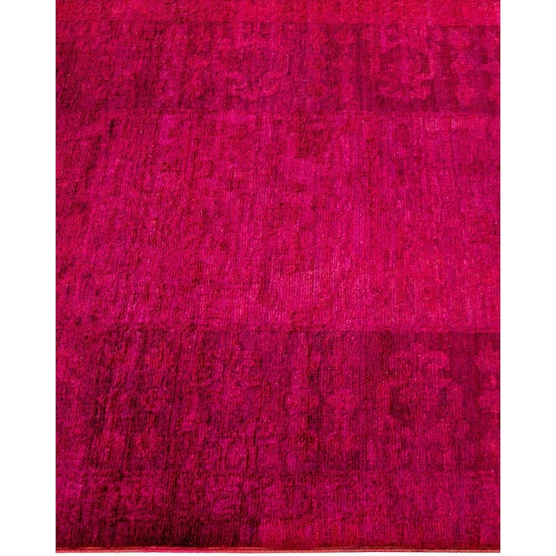 Overton Hand Knotted Wool Vintage Inspired Modern Contemporary Overdyed Red Runner Rug - 2' 8" x 15' 8"