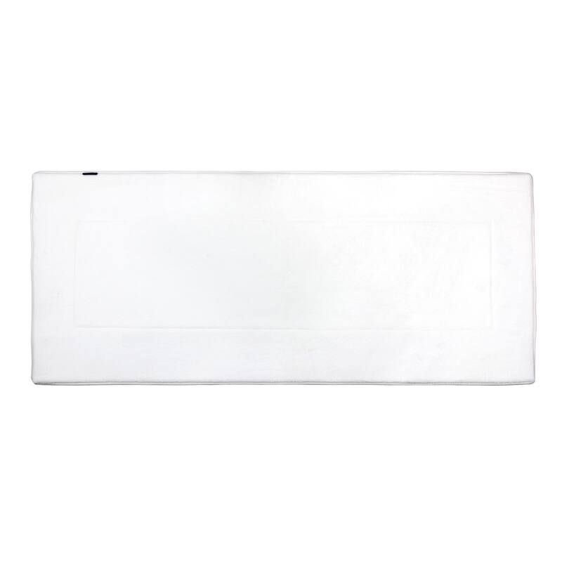Ultra-Soft Extra-Thick Non-Slip Memory Foam Long Bath Runner Mat 2 ft x 5 ft - 5ftx2ft - white