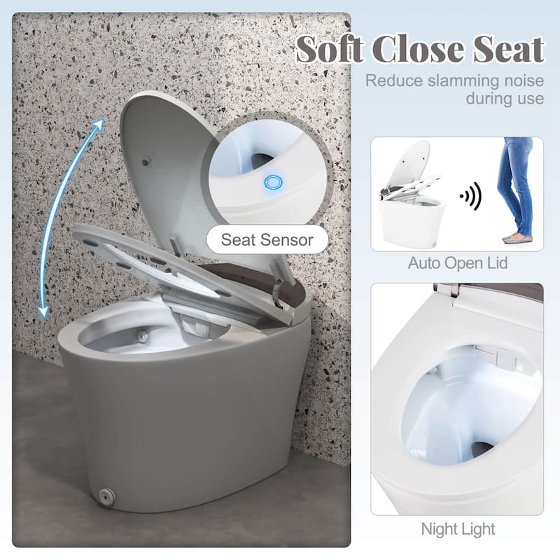 Costway Smart Toilet with Adjustable Heated Seat Dryer Night Light - See Details