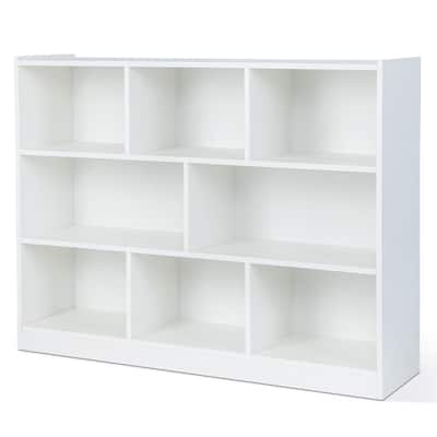 Costway 3-tier Open Bookcase 8-Cube Bookshelf Storage Display Cabinet - 48'' x 12.5'' x 36.5''