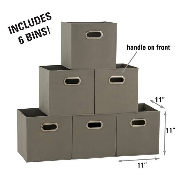 dimension image slide 0 of 2, Household Essentials Fabric Storage Bins, Set of 6