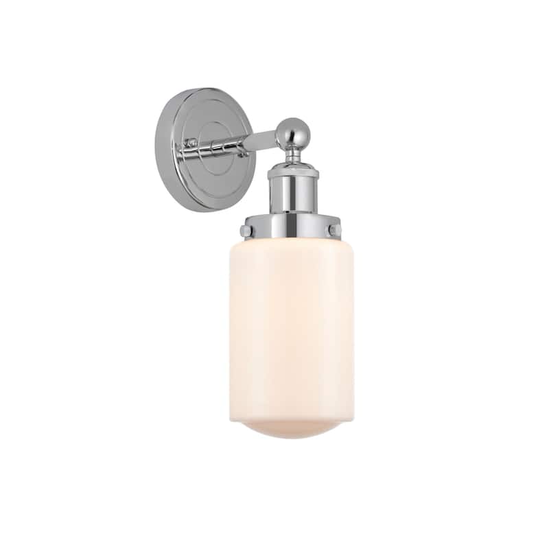 Innovations Lighting 616-1W-10-7 Dover Sconce Dover 10" Tall Wall - Polished Chrome / Matte White