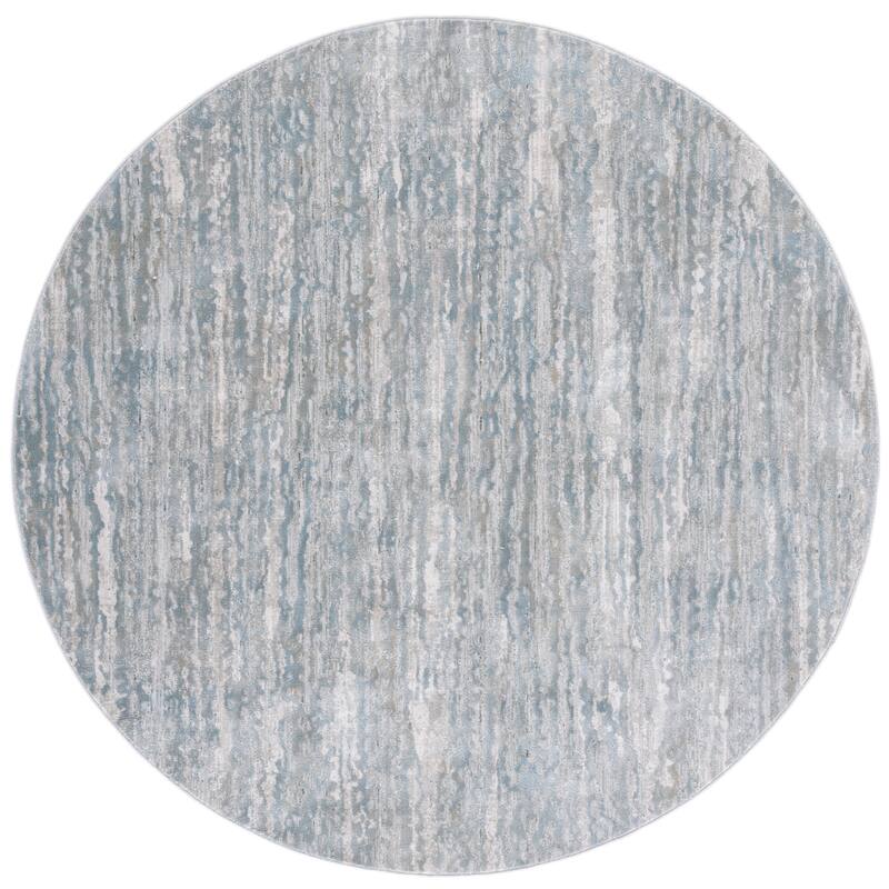 SAFAVIEH Valencia Dona Vintage Rug - 6'4" Round - Light Grey/Blue