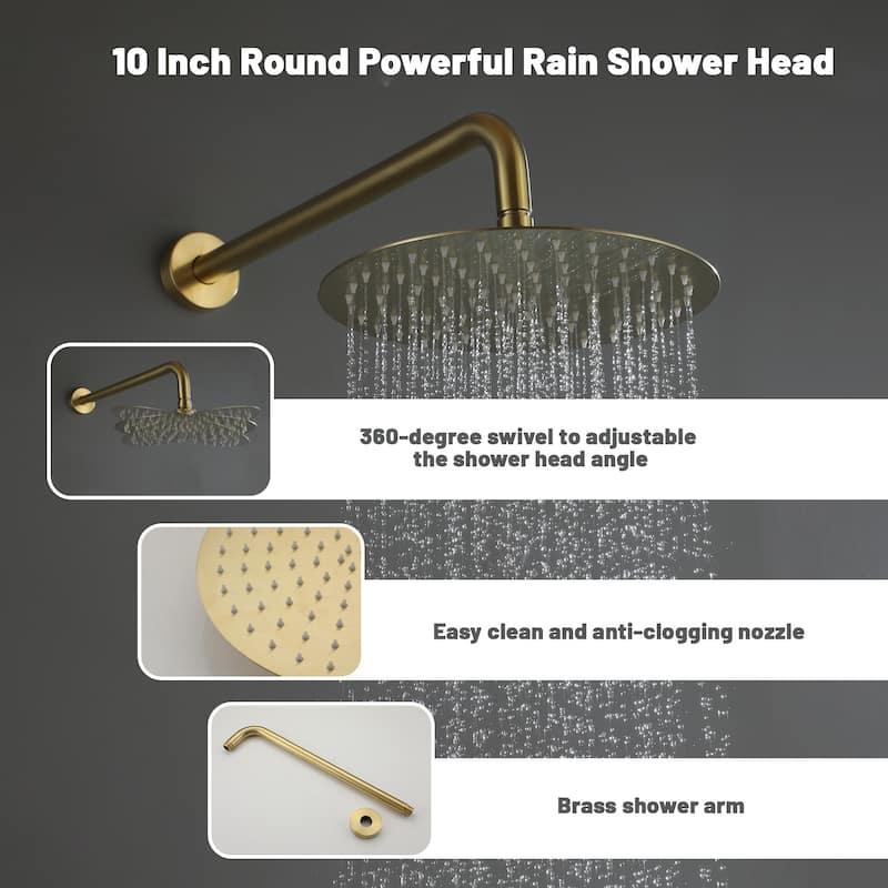 2-Function 10-In Wall Mounted Shower System