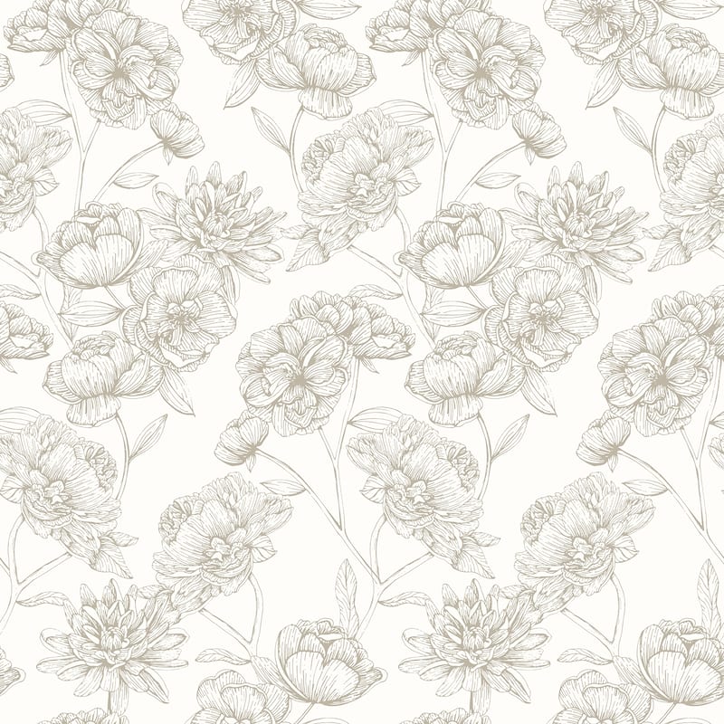 NuWallpaper Gilded Floral Cream Peel and Stick Wallpaper