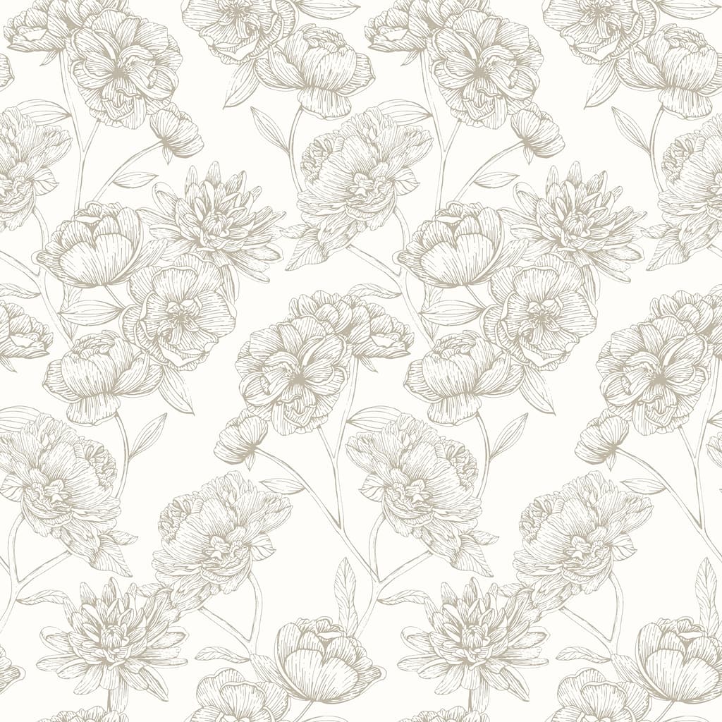 NuWallpaper Gilded Floral Cream Peel and Stick Wallpaper