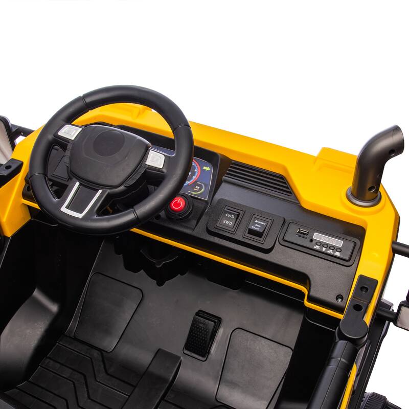 Kids Electric Ride-On Car-Spacious 3-Seater,Powerful 4-Motor Drive,Parental Remote Control,Led Lights