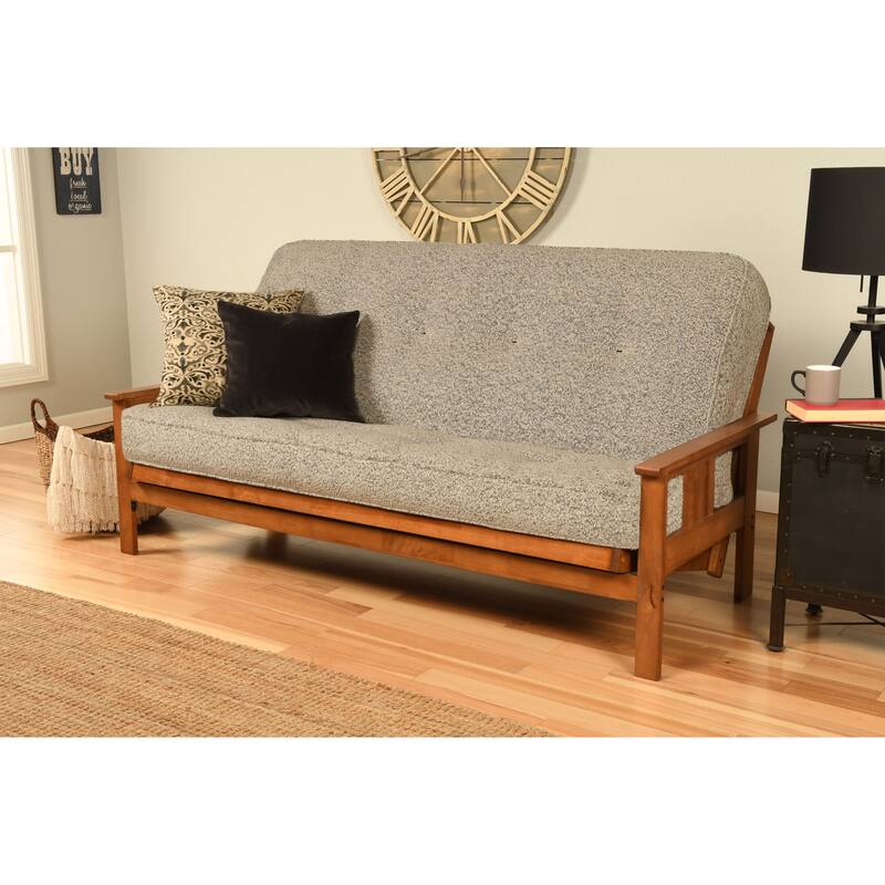 Porch & Den Kern Full-size Futon Frame and Mattress Set - Canton Gray