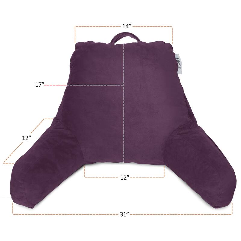 Empyrean Backrest Reading Pillow with Arms - Shredded Memory Foam Back Support Bed Rest Pillow