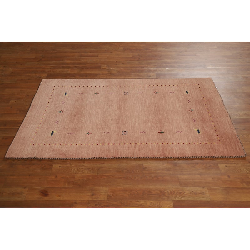 Tribal Gabbeh Indian Rug Hand-Knotted Wool Carpet - 3'0" x 4'11"