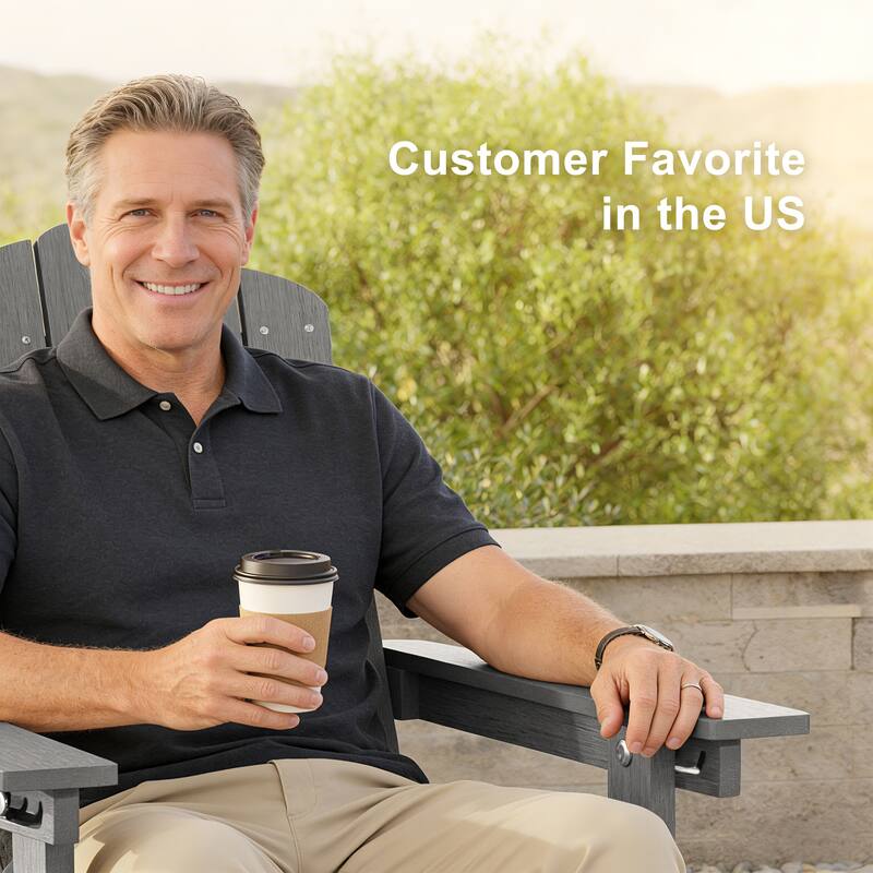 Glider Adirondack Patio Chair, 3-Position Adjust Smooth Motion Chair