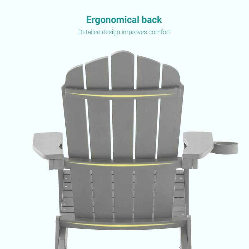 Bonosuki Folding Adirondack Chair Patio Outdoor Plastic Fire Pit Chair