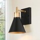 preview thumbnail 7 of 19, 1/2/3/4-Light Modern Black Gold Bathroom Vanity Lights Linear Metal Wall Sconces for Powder Room 1-Light - Black and Gold