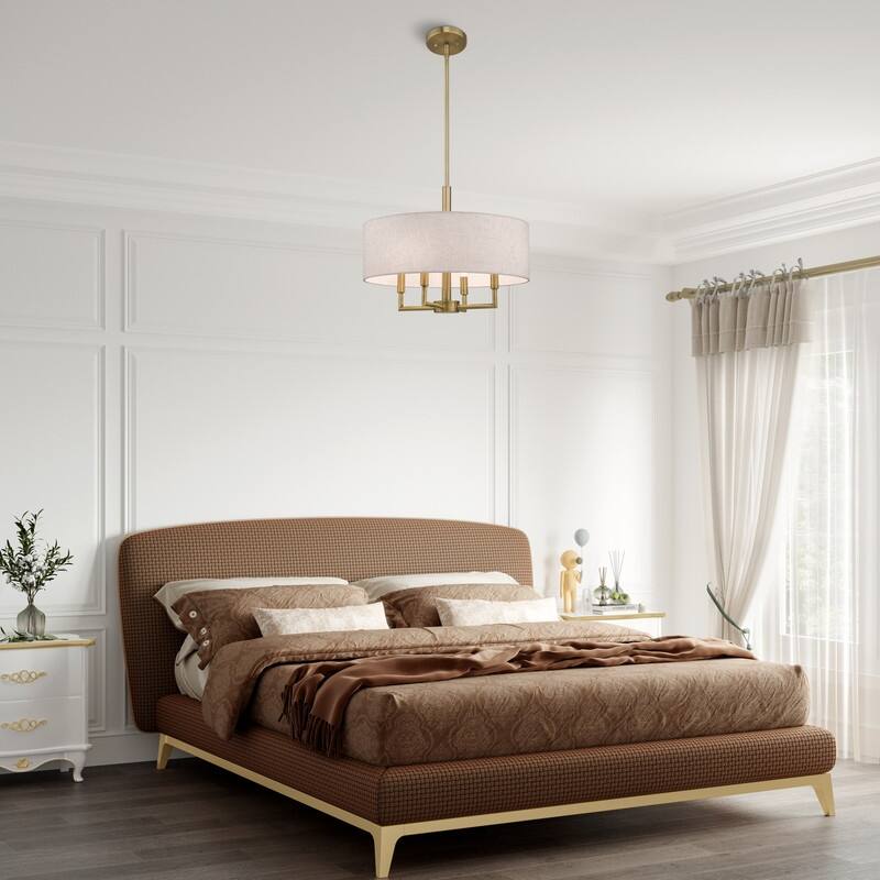 Livex Lighting 4-light Drum Shade Pendant Chandelier, 42604