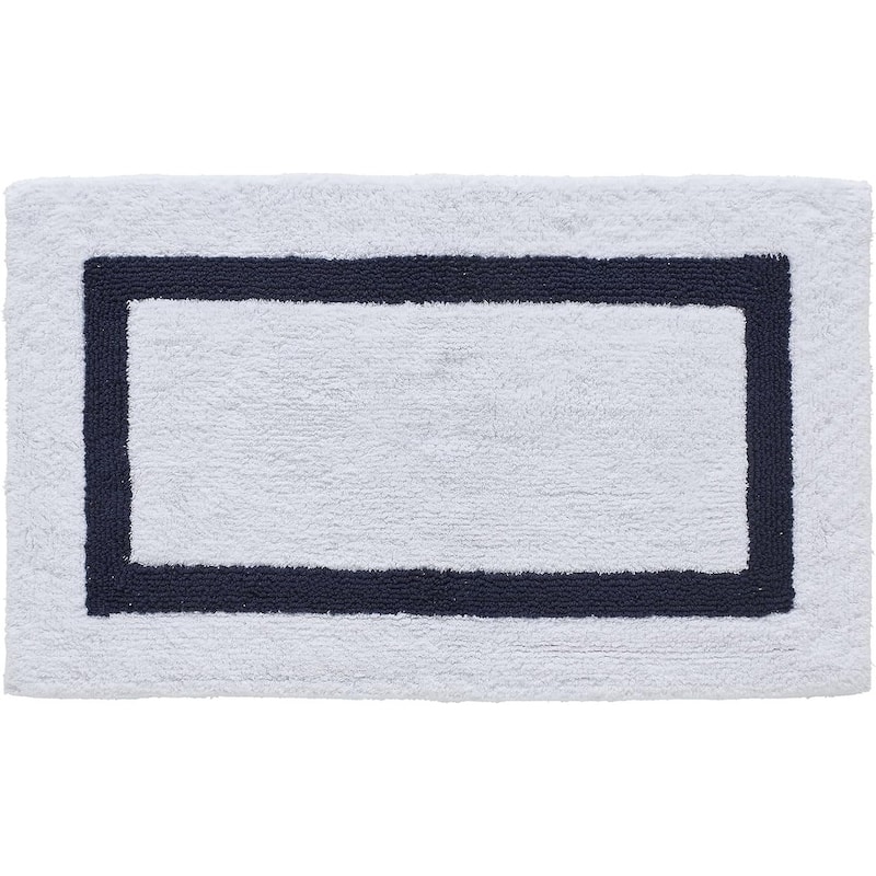 Better Trends Hotel Collection in Race Track 100% Cotton Super Absorbent Reversible Double Sided Machine Washable Bath Mat Rug