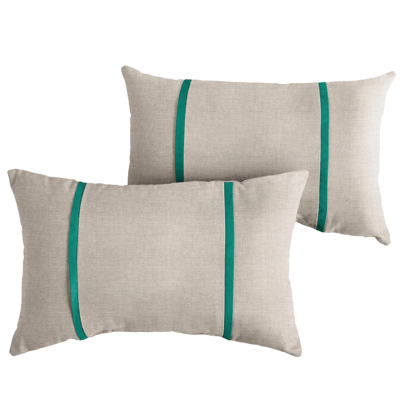 Sorra Home Sunbrella Outdoor Double Petite Flange Pillow Set of 2