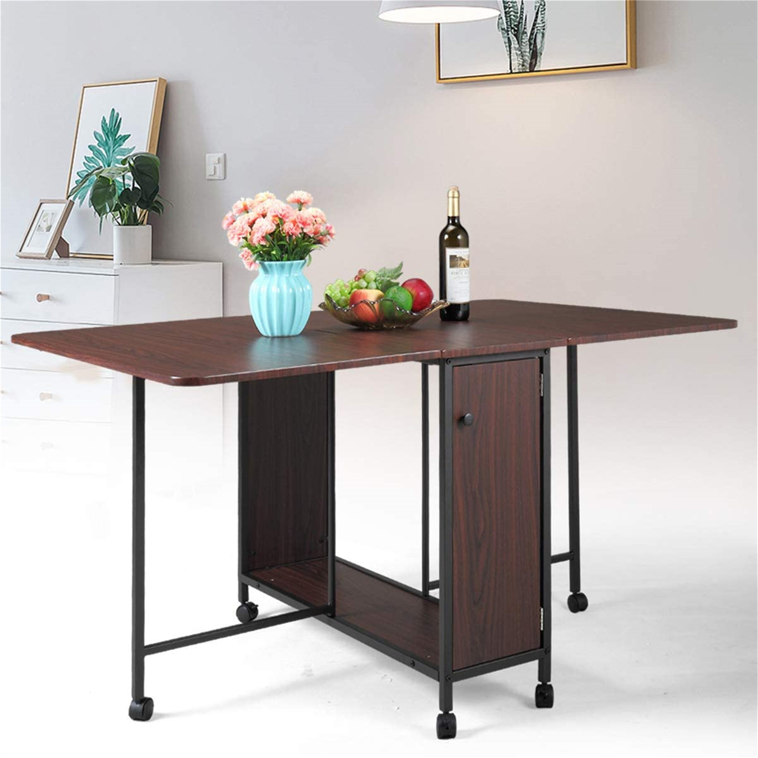 Dining Table Movable Folding Versatile Table Space Saving ...