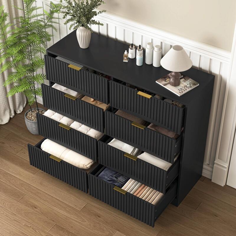 47.2" Modern 8-Drawer Wooden Dresser for Bedroom