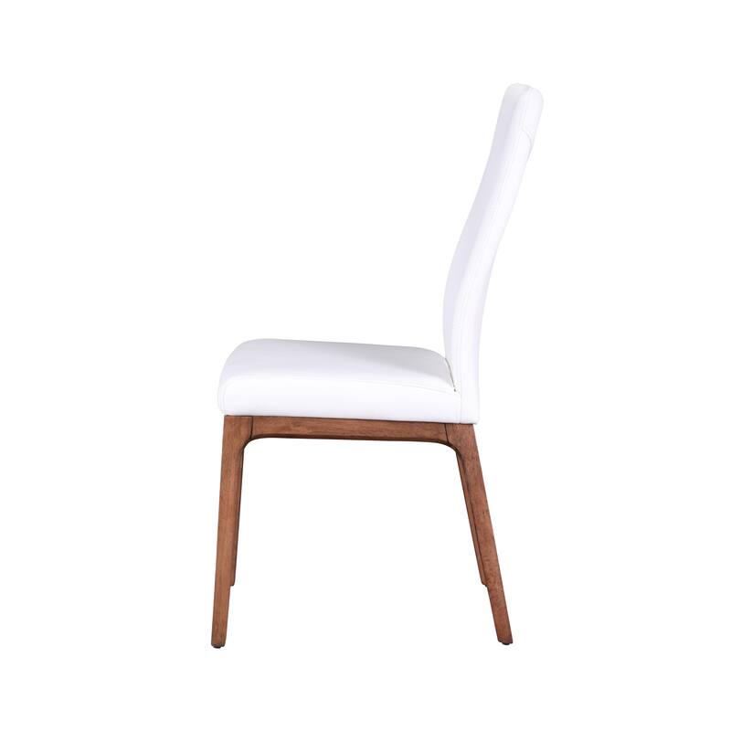 Somette Modern Contour Back Side Chair with Wood Base, Set of 2