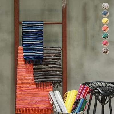 Chindi Rugs, Handmade Multipurpose Reversible Washable Colorful Cotton Rag Rug Runner 24''x36''