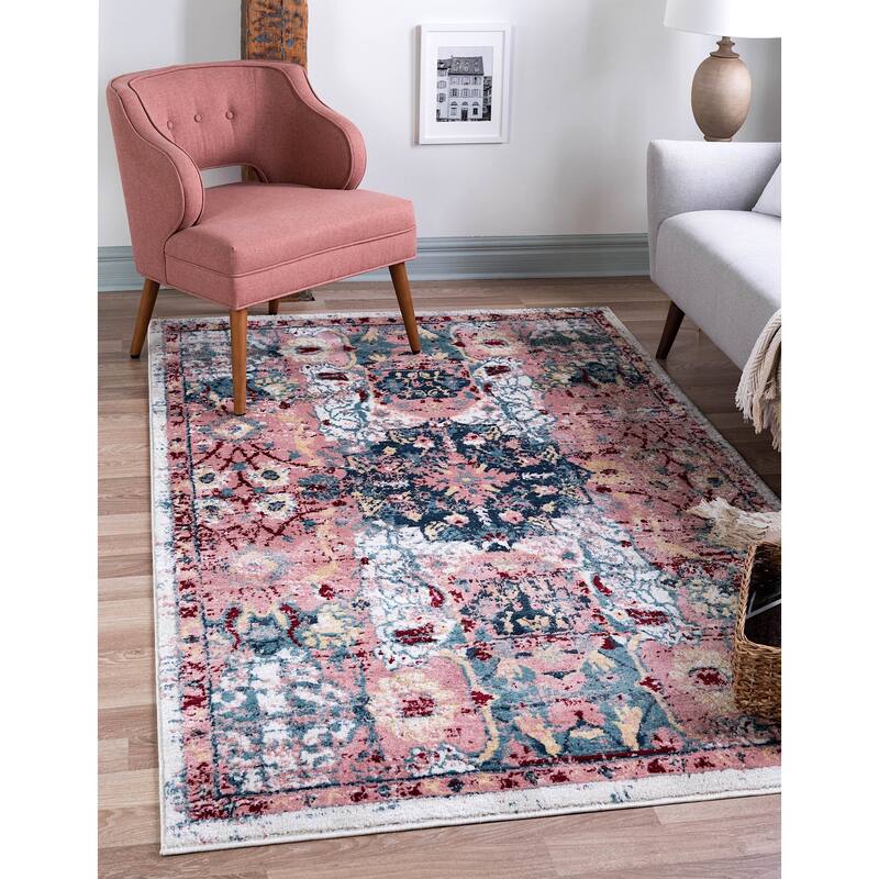 Contemporary Synnove Collection Area Rug - 8'x11' - Pink