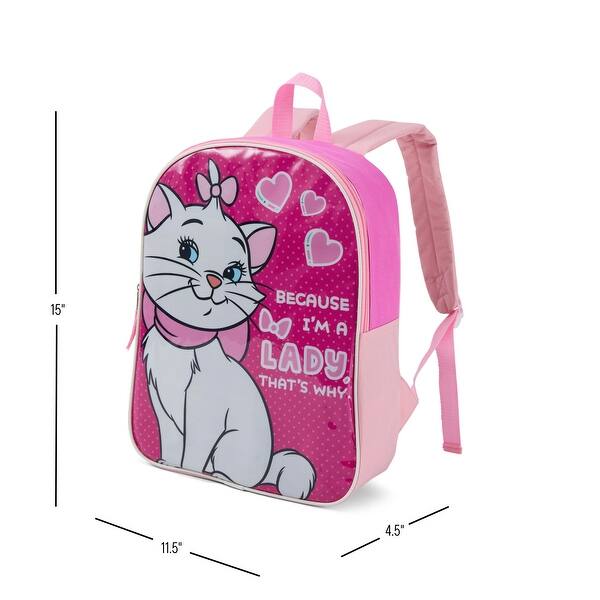 dimension image slide 5 of 26, Girls 15" Backpack with Padded Straps & Zip Compartment - Ideal Toddler Bookbag for School & Travel