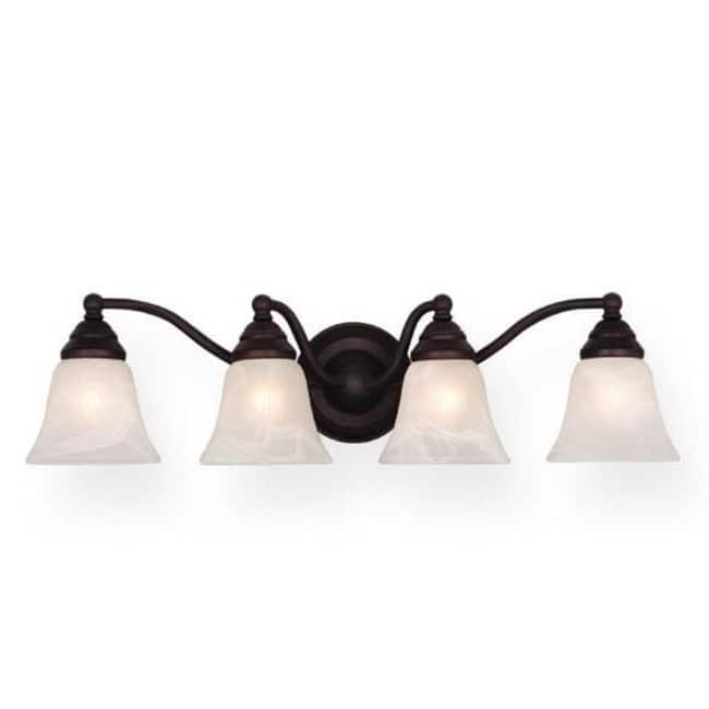 Roseto Carson 4 Light 25" Wide Bathroom Vanity Light - Oil Burnished Bronze