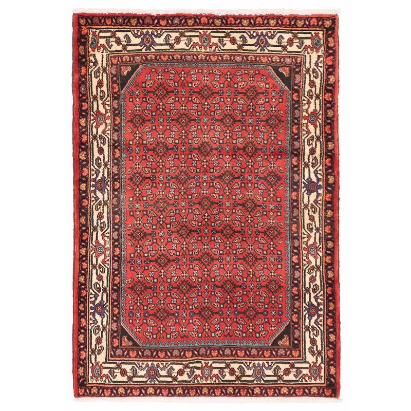 ECARPETGALLERY Hand-knotted Andelz Red Wool Rug - 3'5 x 5'0