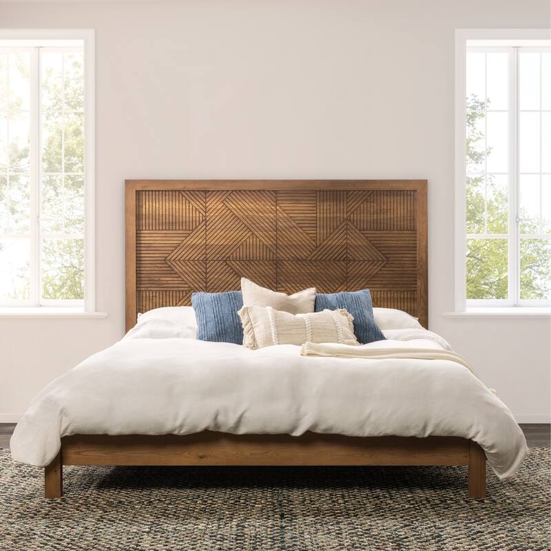 Classic Home Santa Clara Wood Platform Bed - Oak Golden - Queen