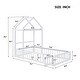 preview thumbnail 15 of 15, White Twin Size Wooden Floor Bed with Fence Railings and Detachable Headboard, Kids Dress Up Rack, Playhouse Frame