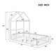 preview thumbnail 47 of 88, Wooden Floor Bed wFence Railings and Detachable House Shape Headboard Platform Bed, Kids Montessori Style Playhouse Frame Bed
