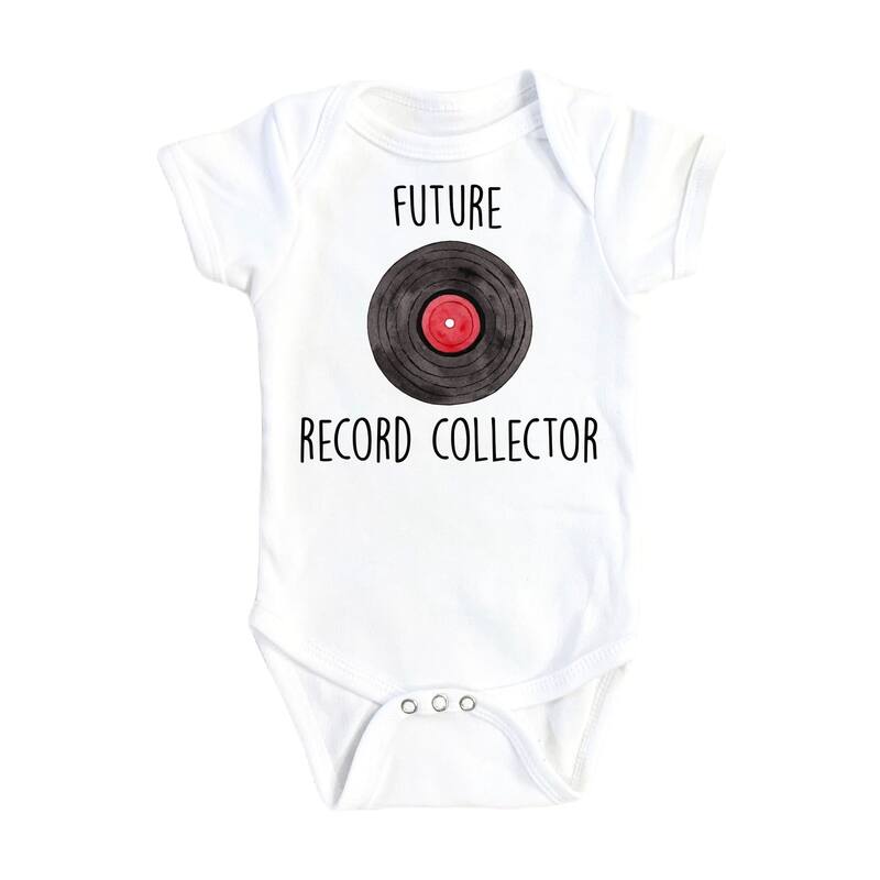 Vinyl Record - Baby Boy Girl Clothes Infant Bodysuit Funny Cute Newborn - White - 6-9M