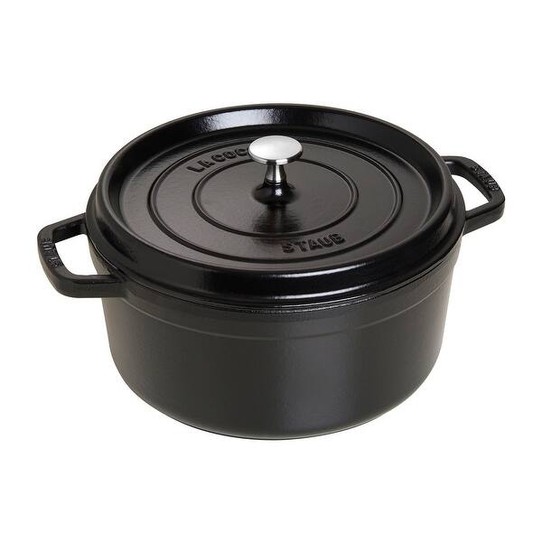 Staub Cast Iron 5.5 qt Round Cocotte - White