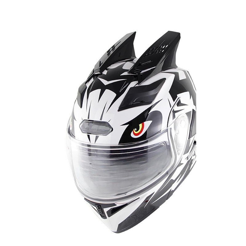 full face motorcycle helmet with horns 1Storm Bike Horn Wing as Bonus: HB75 Matt Black / S(55-56 cm 21.7/22.0 Inch ) Express yourself. Horns Black Riding Helmet Matte