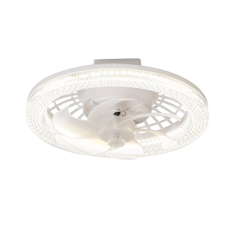 13-In Socket White LED Ceiling Fans with Lights and Remote