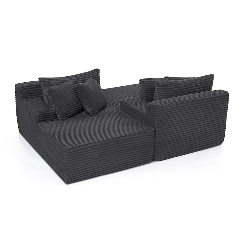 Lazy Couch Chaise Lounge No Frame Loveseat Sofa with Sponge Filling