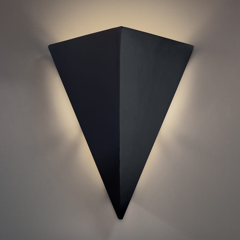 Justice Design Group Ambiance Really Big Carbon Matte Black Outdoor Triangle Wall Sconce